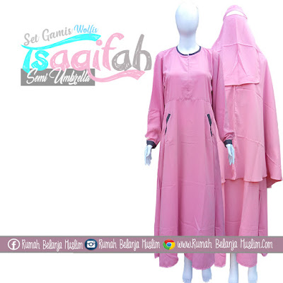 Set Gamis Wolfis Tsaqifah Pink Kalem Set Gamis Wolfis Tsaqifah Pink Kalem