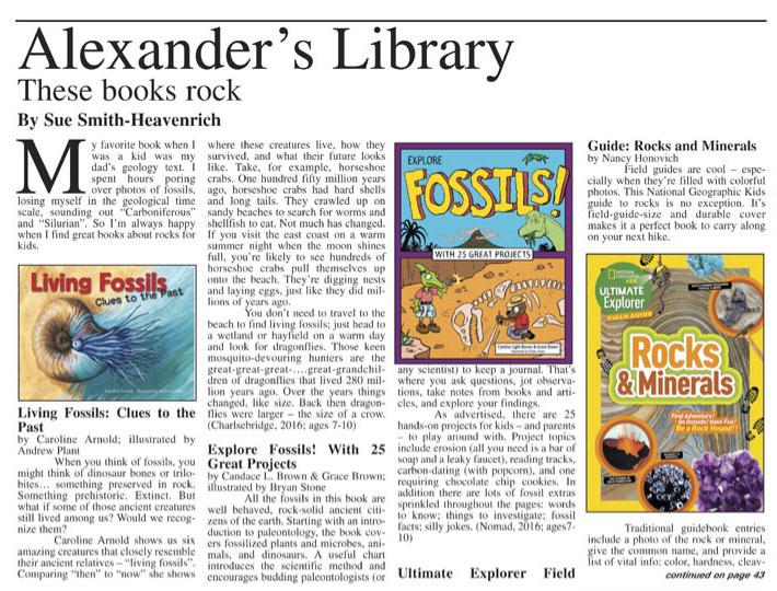 Caroline Arnold Art and Books THESE BOOKS ROCK Review of LIVING