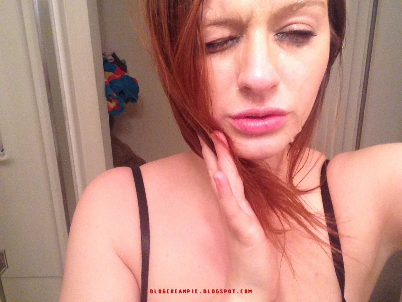 selfie after facial cum redhead nude photo