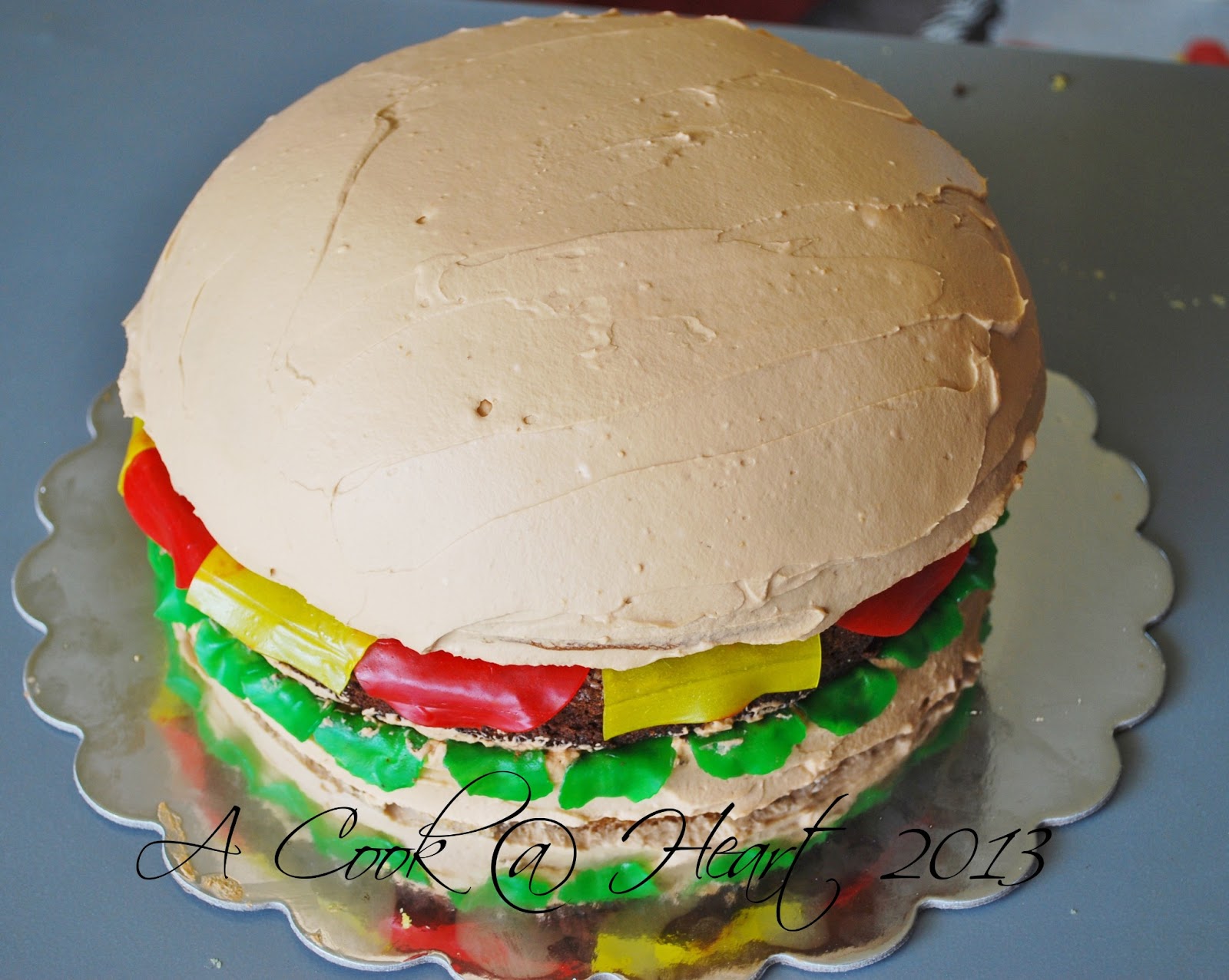A Cook Heart Mommy, I want a Cheese Burger Cake!