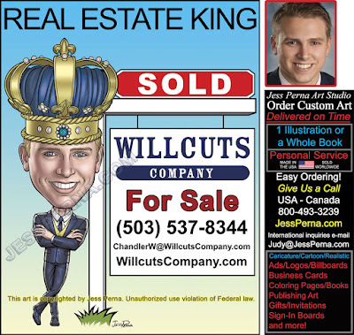Willcuts Company Real Estate King Caricature Advertising