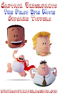 Captain Underpants cupcake toppers