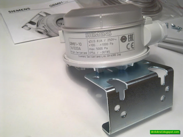 Технические характеристики реле перепада давления Siemens QBM81-10