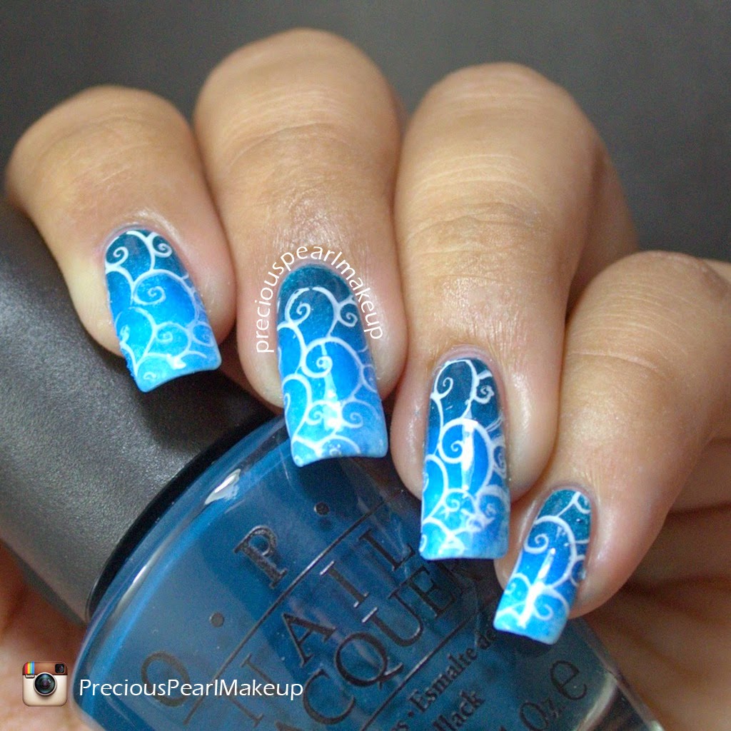 preciouspearlmakeup: #31DC2014 Day 10 : Blue Gradient Nails