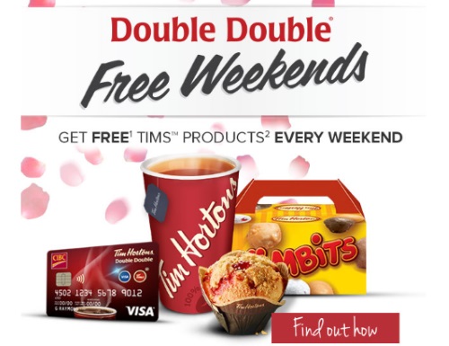 Tim Hortons Free Product Weekends for CIBC Visa Card Holders Tim Hortons Free Product Weekends for CIBC Visa Card Holders
