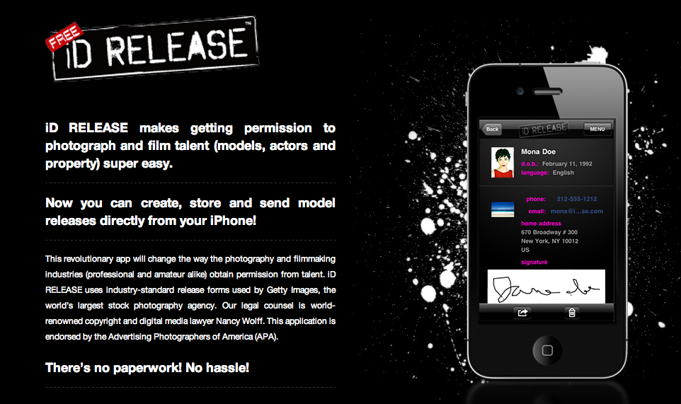 Nikon Newbie Goodies Model/Property Release Templates and Apps