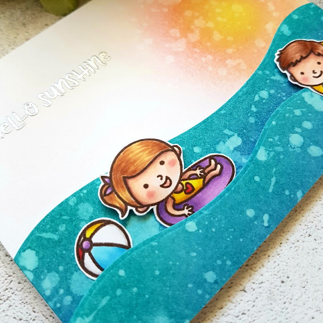 Sunny Studio Stamps: Fast Food Fun and Beach Babies Cards by Rowena Miniaci