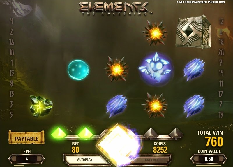 Elements Video Slot Screen