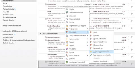 promemoria email outlook