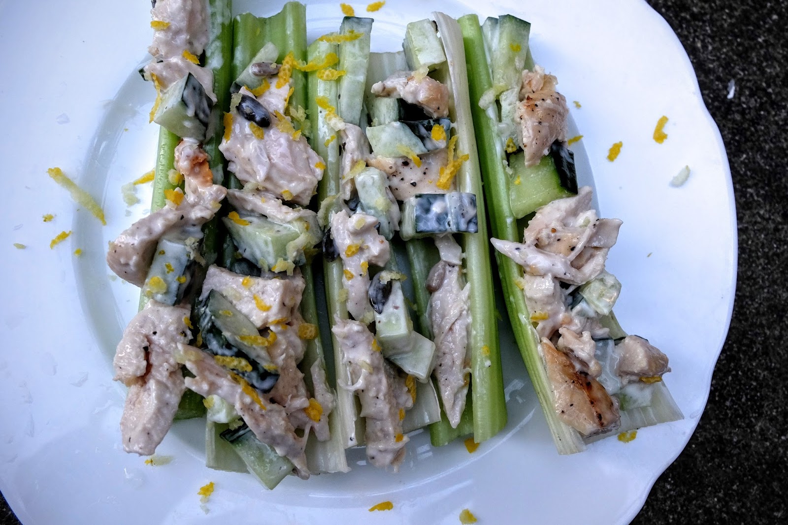 Chicken Mayo Celery Boats Raw Rhubarb Fit Food and Recipes