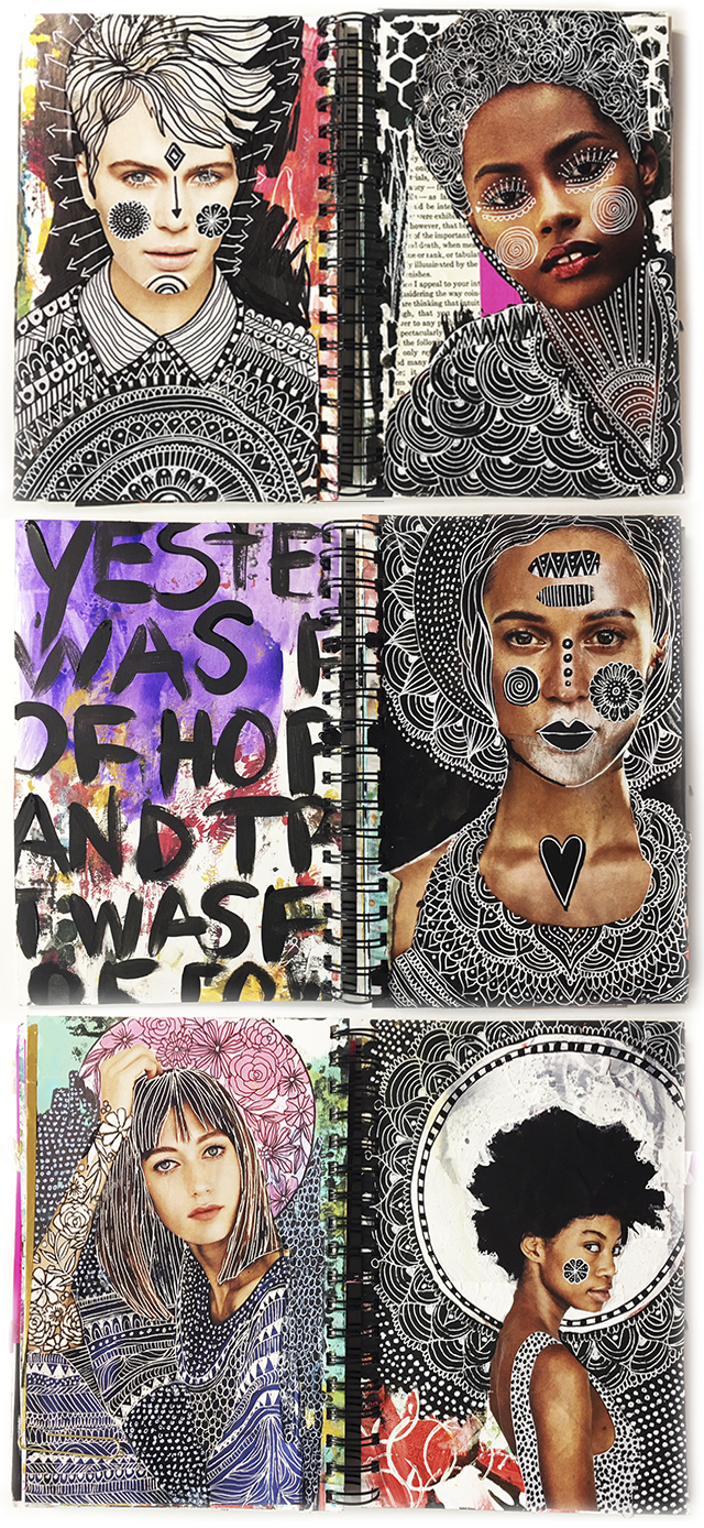 alisaburke a peek inside my art journal altered magazine pages