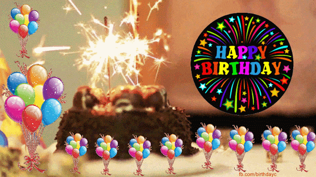 Joyful happy birthday celebration gif