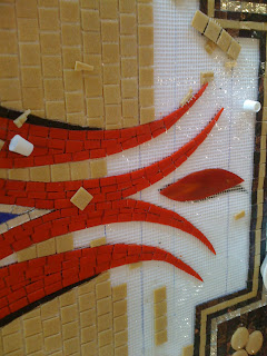 red glass mosaic