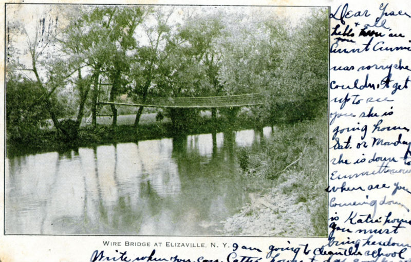 Old Pictures of Columbia County NY Wire Bridge at Elizaville NY