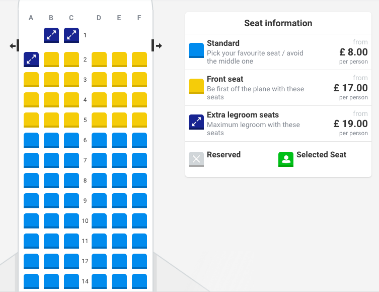 Independent Travel Planning Ryanair Boeing 737 Max Seatmap