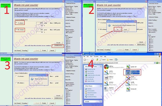 Cara Reset Printer Epson 1390 lampu Indikator Tinta dan Resume Berkedip Bergantian