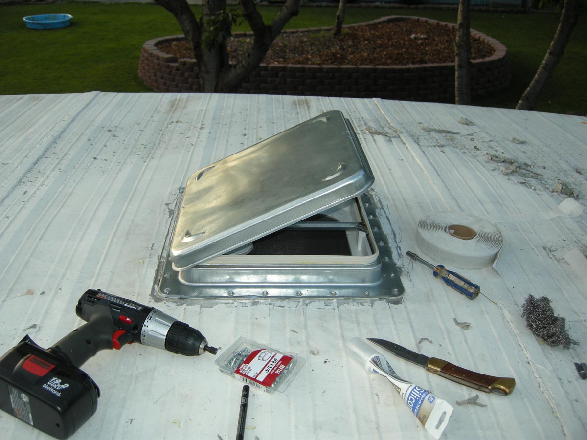 outside of the bubble Replacing the roof vent on the Aristocrat travel