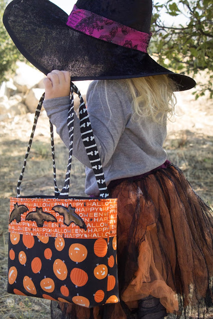 embellish a trick or treat tote for your little monsters free pattern for trick or treat tote with embellishments