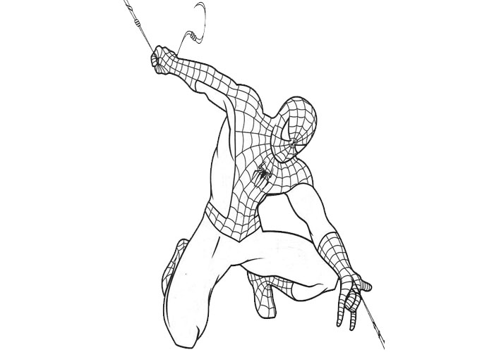 Plansa de colorat cu Spiderman noaptea Planse de colorat