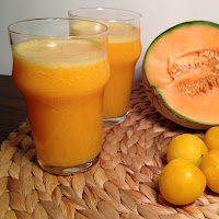  Sumo de ameixa, meloa e laranja