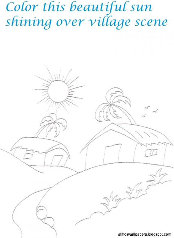 Free coloring pages of scenery for