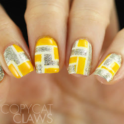 yellow silver nail nails tape