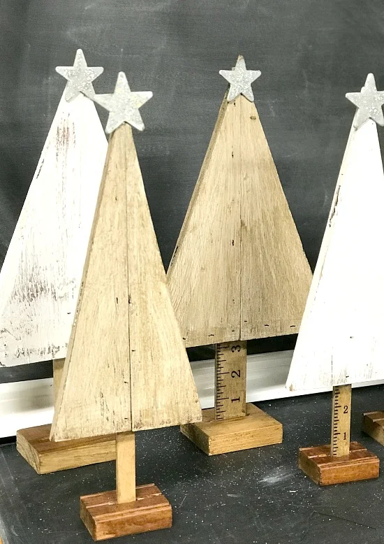 Plywood Christmas Trees with stars