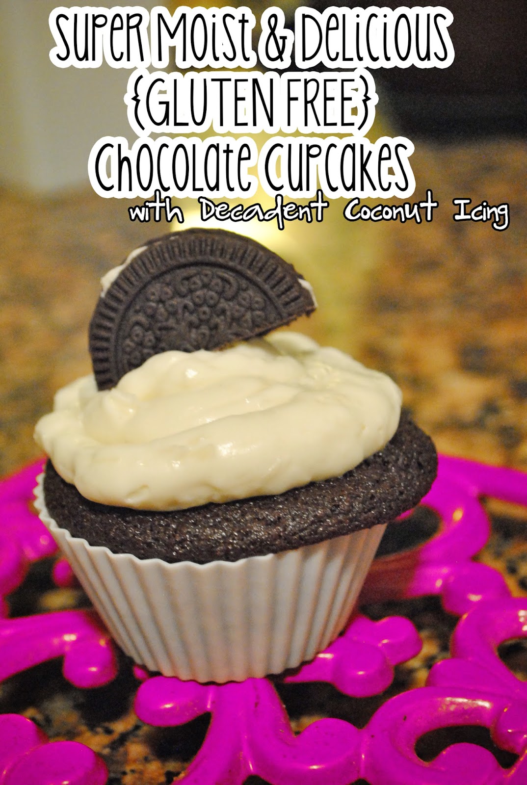 Super Moist & Delicious GLUTEN FREE Chocolate Cupcakes with Decadent Coconut Icing Recipe