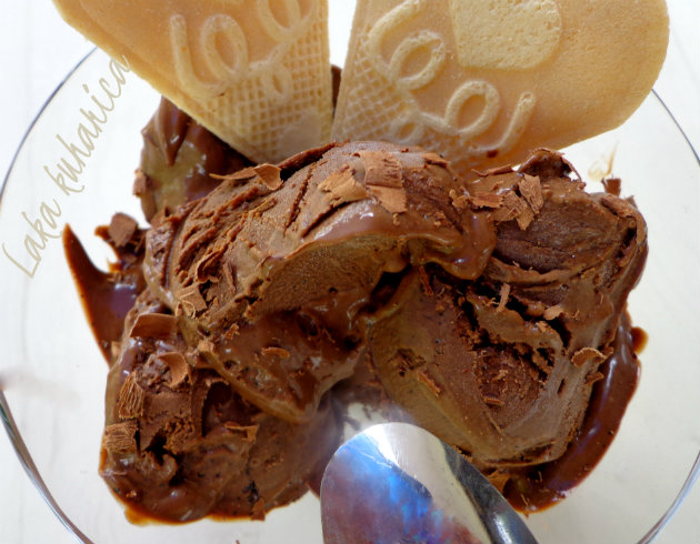 Mocha ice cream by Laka kuharica: this decadent homemade chocolate ice-cream gets its rich flavor from brewed coffee and dark chocolate.