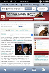 April 2012: Green Corruption: Department of Energy “Junk Loans” and Cronyism, Part One
