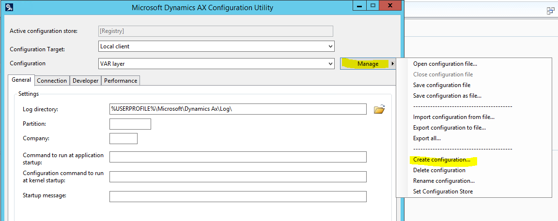 D 365 FO Technical Solutions: Create new config file for specific layer ...