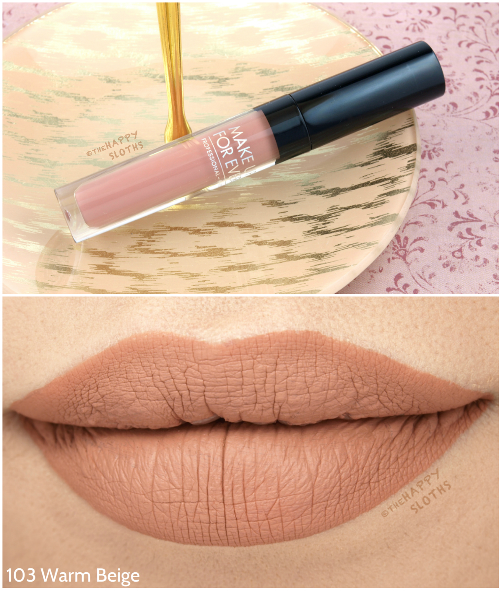 Make Up For Ever Artist Liquid Matte Lipstick in 103 Warm Beige: Review and Swatches