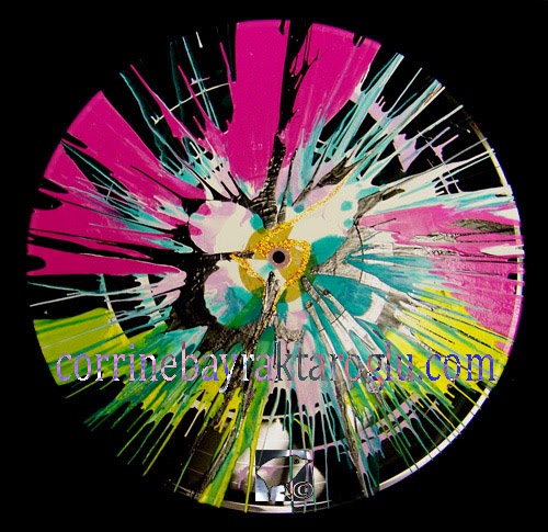 pink flower spin painting