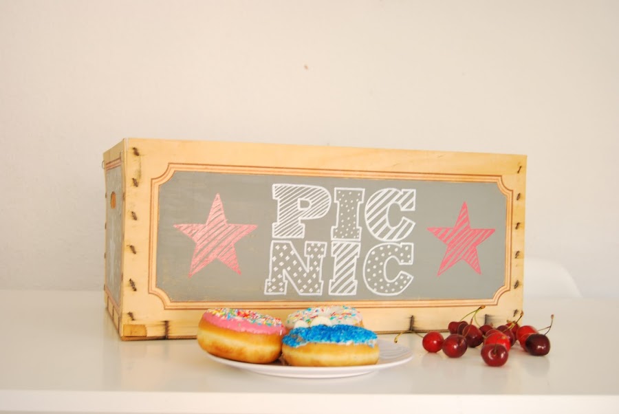 fruit box painted with chalk paint