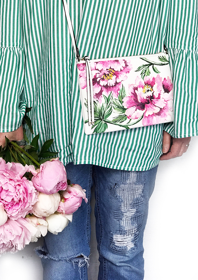 painted peony purse