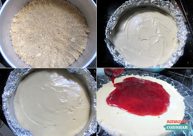 receita Cheesecake de morango com geleia caseira