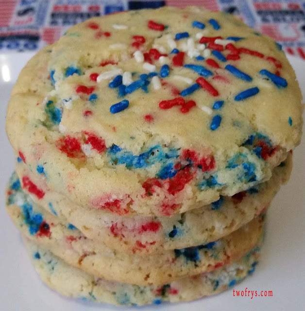 Two Frys Red, White, and Blue Sprinkle Cookies