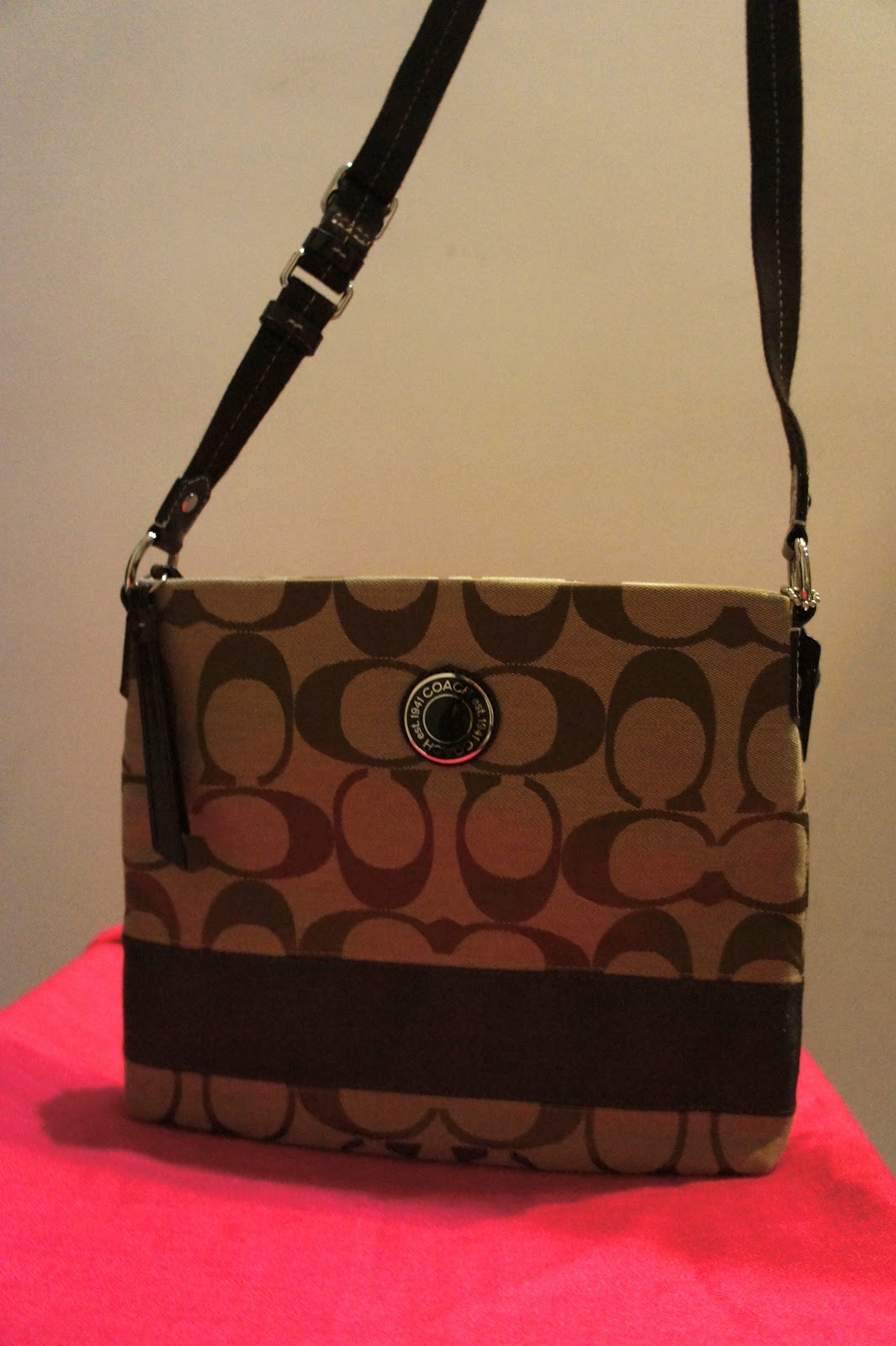 Queen&#39;s closet: Coach sling bag @ $240 - brown (SOLD)