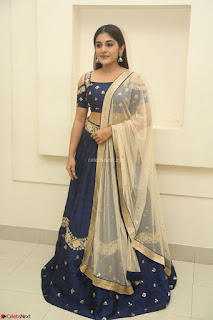 Niveda Thomas in Lovely Blue Cold Shoulder Ghagra Choli Transparent Chunni ~  Exclusive Celebrities Galleries 007