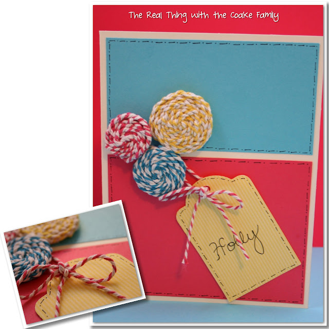 Color Block and Baker's Twine Birthday Card. #Cards #Birthday #RealCoake
