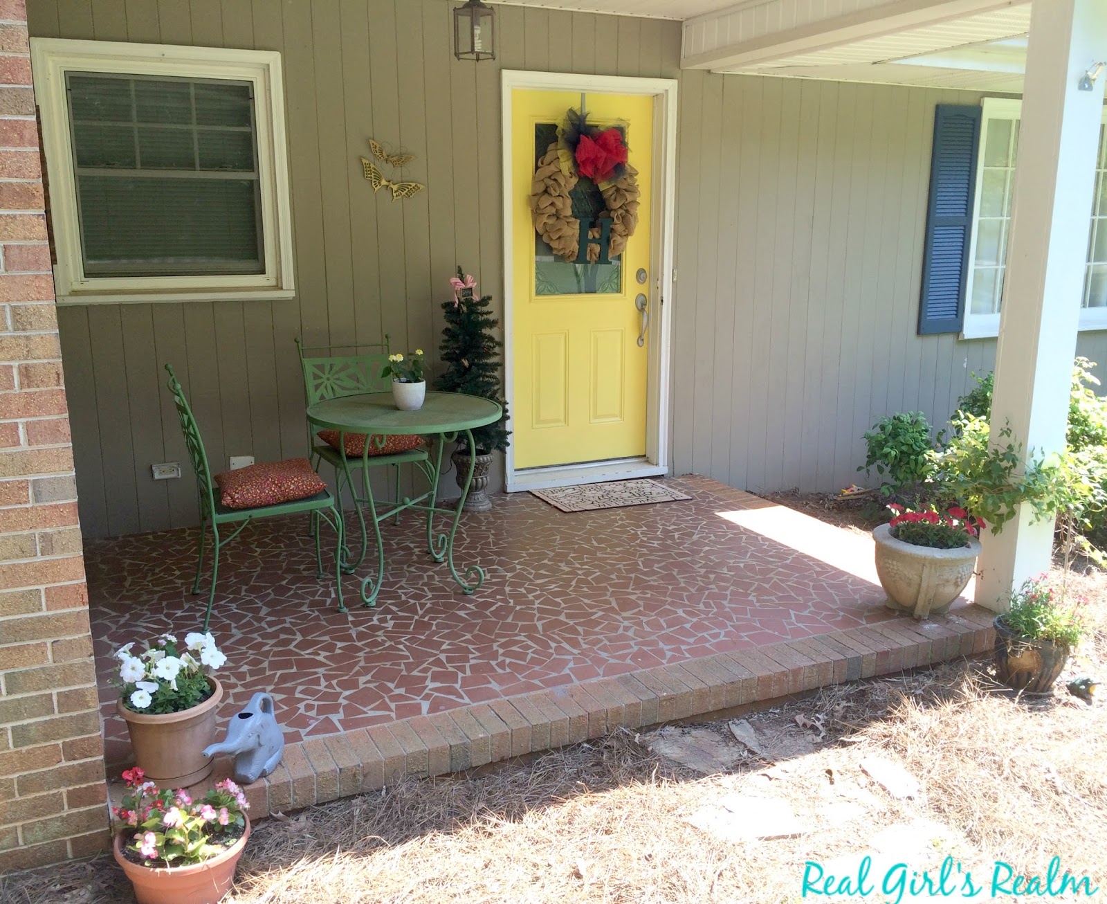 Real S Realm Decorating A Front Porch For Summer Our Front Porch Is Small And Only Has Room For A Bistro Set Which Why We Do Not Sit Out There Very Often Since People See It From The Road