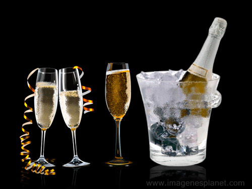 Happy New Year with champagne