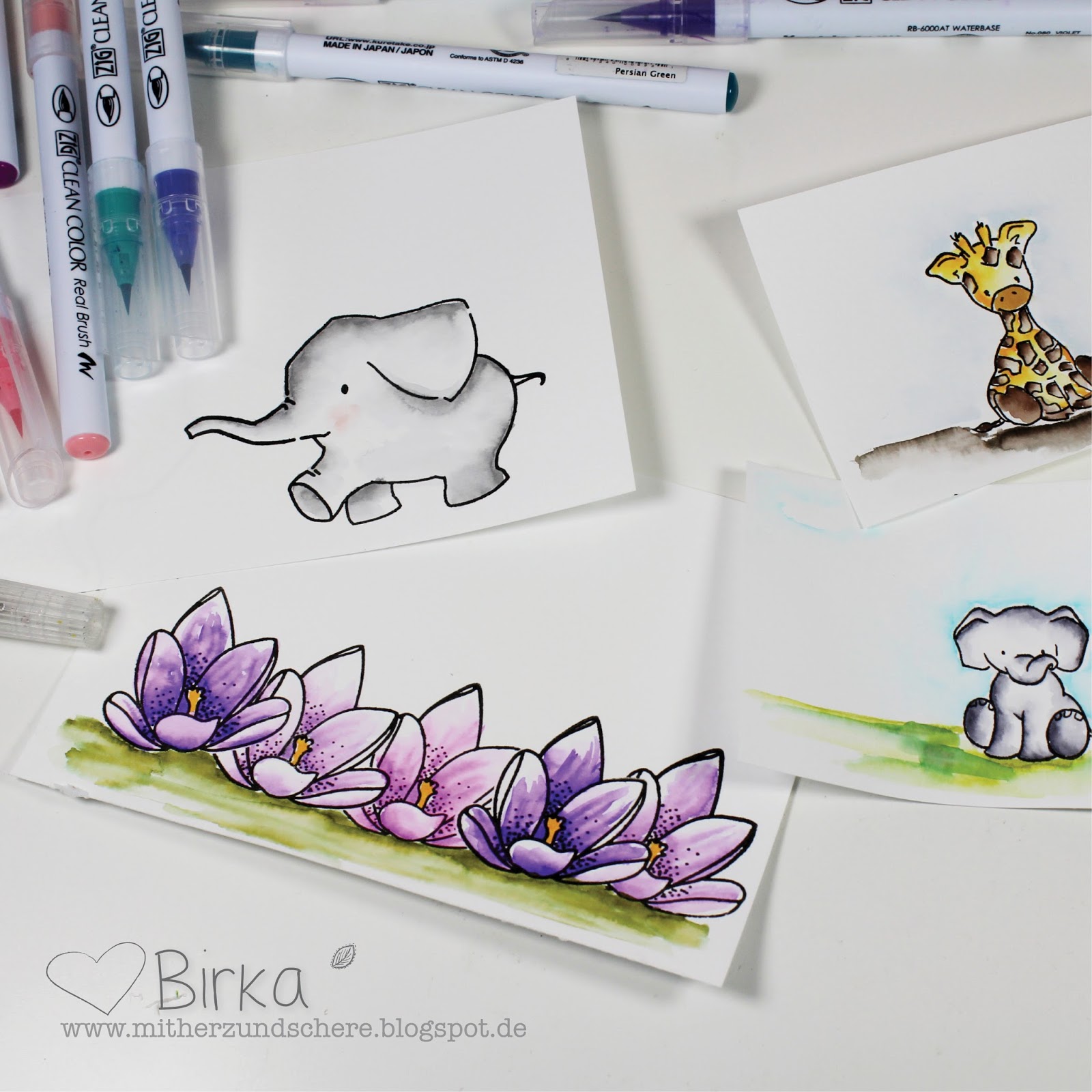  Mit Herz und Schere: Tutorial: Kolorieren mit den Zig Color Brushes Bildidee 