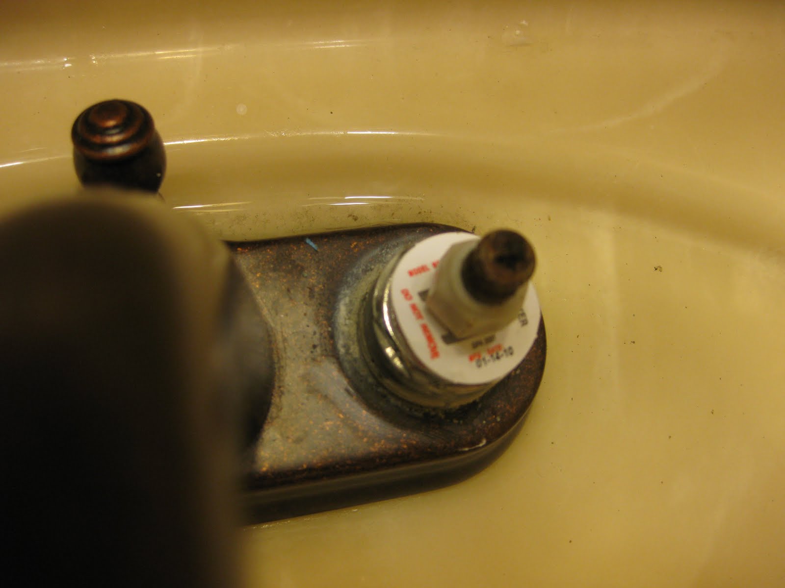 Homeowners and DIYers Calcium deposits on bathroom faucet