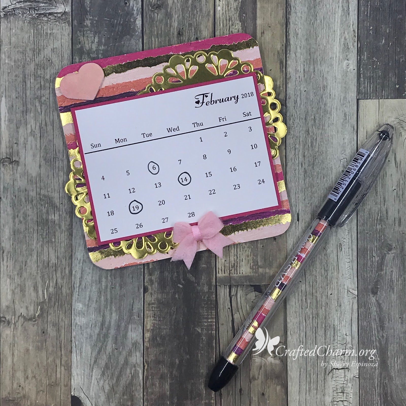 Crafted Charm Designs: February Calendar + Free Printable