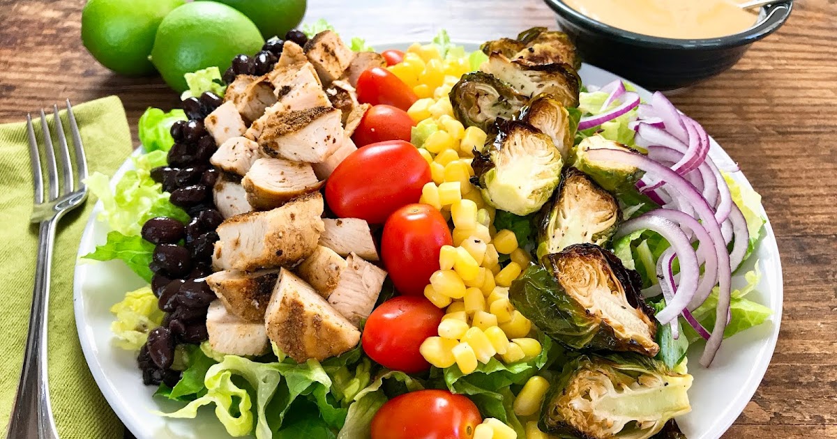 Southwestern Chopped Chicken Salad with Roasted Brussels Sprouts and ...