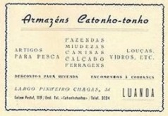A PUBLICIDADE NO ANO 1955, ARMAZÉNS CATONHO - TONHO.