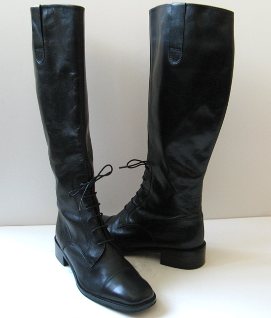 VAN ELI TALL BLACK LEATHER RIDING BOOTS WOMENS SIZE 7