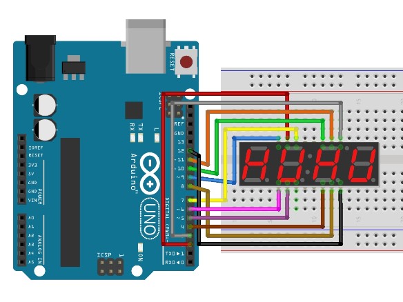 4 Digits 7 Segments Counter 0000-9999 with Arduino UNO, Short Pro ...