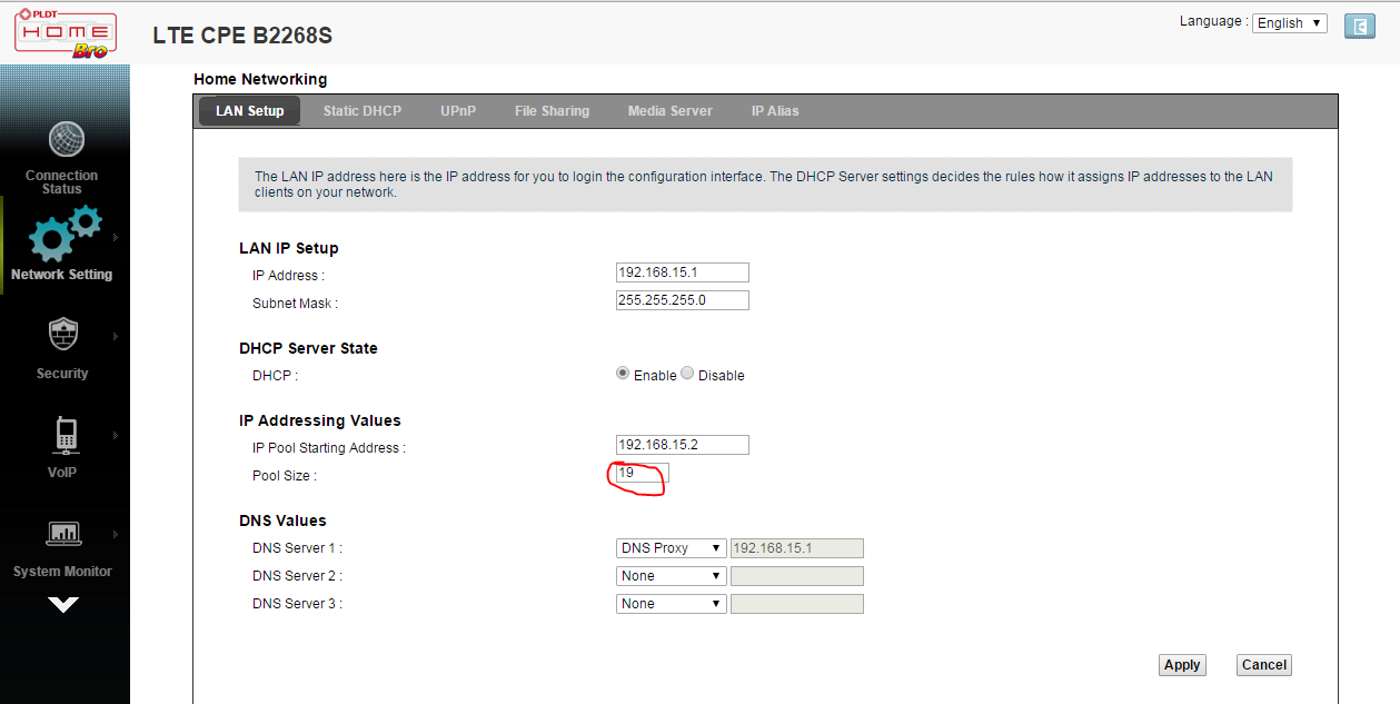 Quimada 2015 Increase DCHP Pool Address of Huawei B2268s